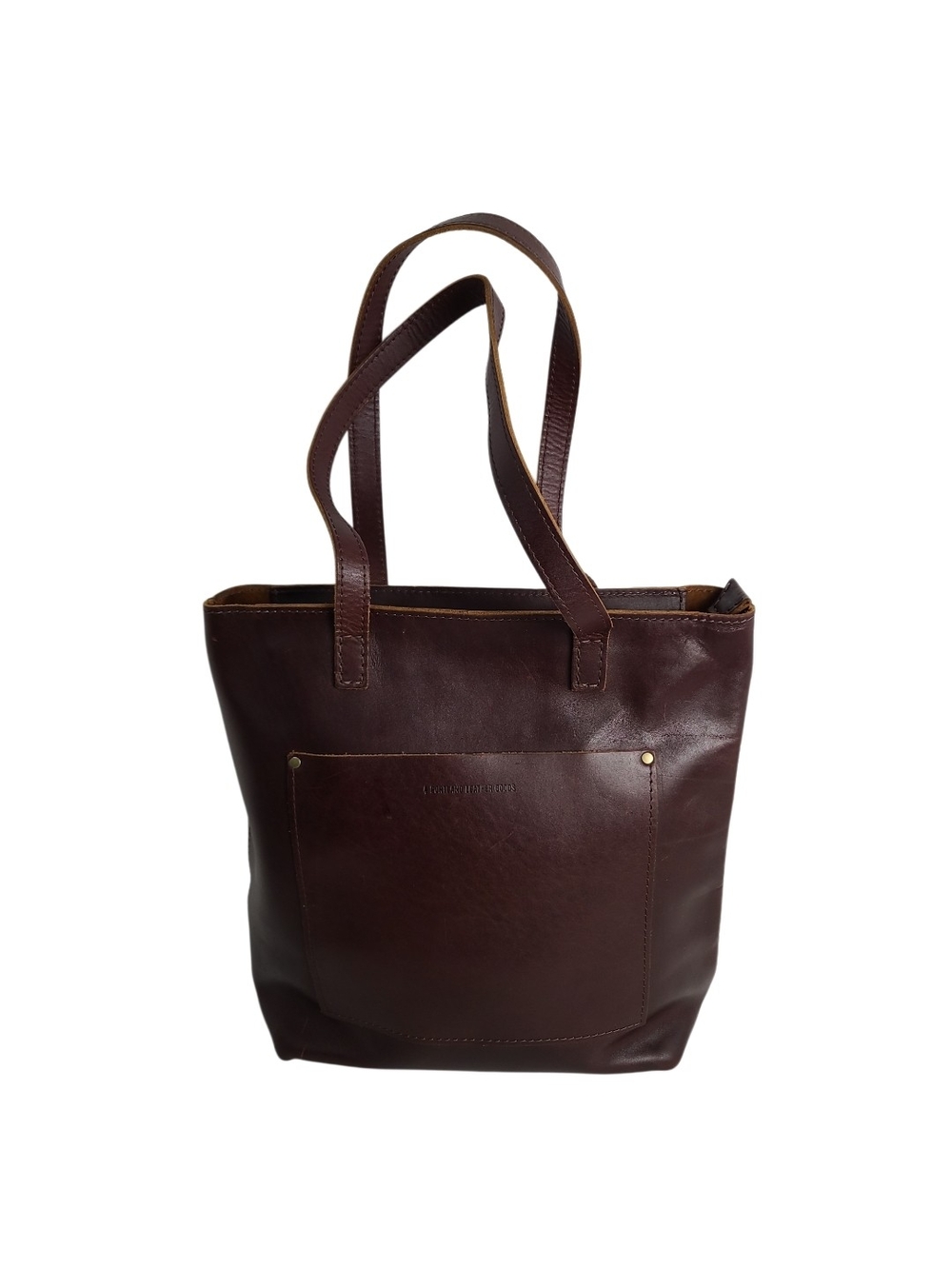 Portland Leather Goods Leather Crossbody Tote Bag in Dark Brown